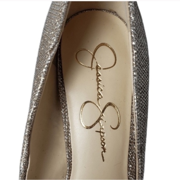 Jessica Simpson avrindy metallic pointed toe pumps 9.5 NWT - Picture 3 of 8